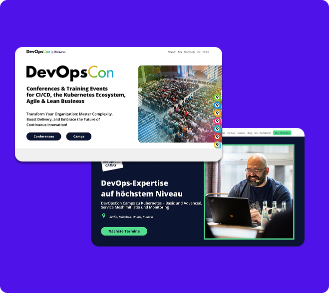 DevOpsCon multi-brand conference website design